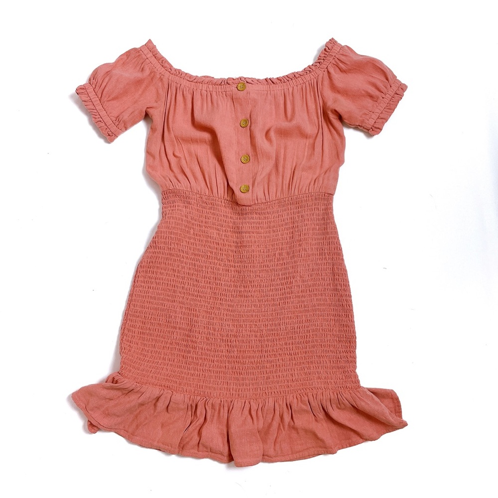 Divided H&M Off Shoulder Coral Pink Salmon Color Dress